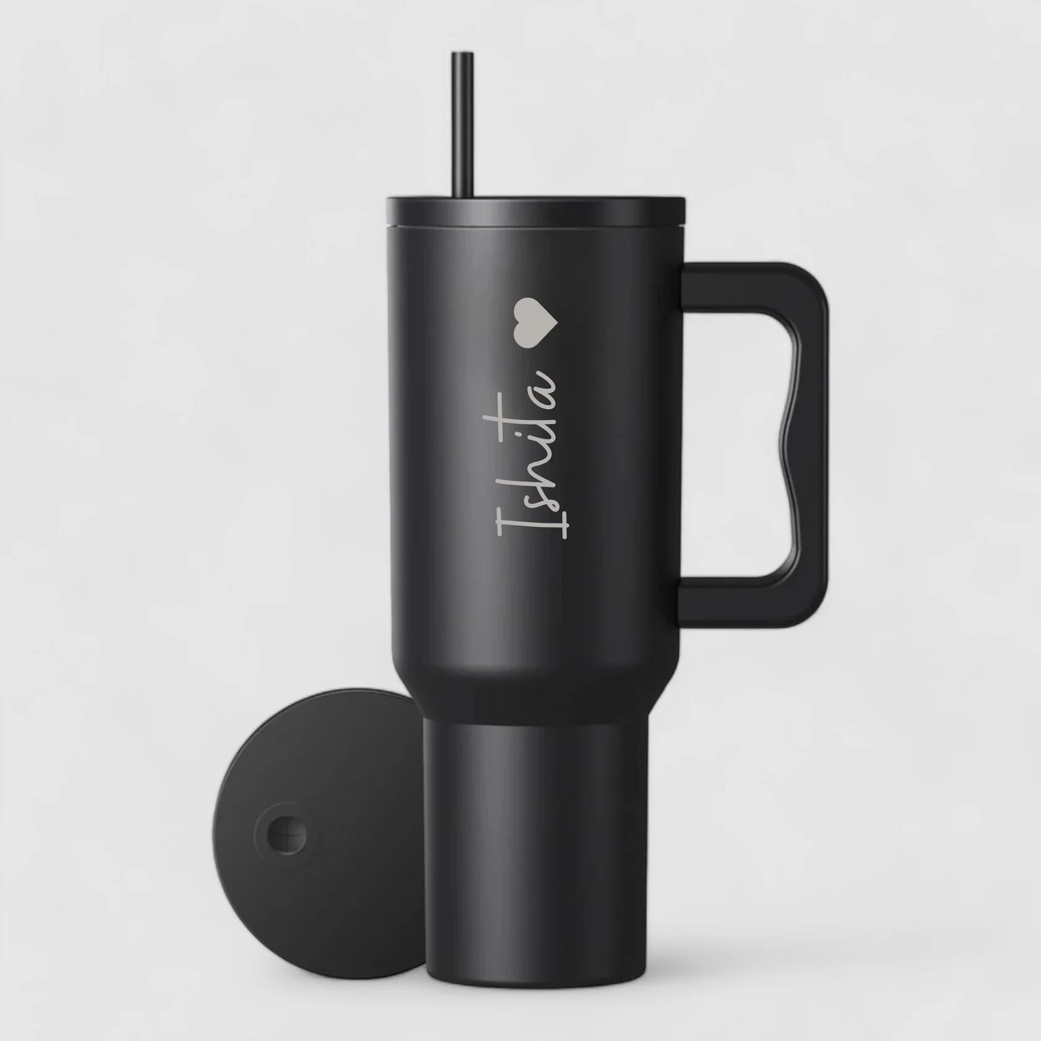 Birth Flower Personalized Tumbler With Straw, Lid and Handle | Ideal Personalized Gifts for Loved One