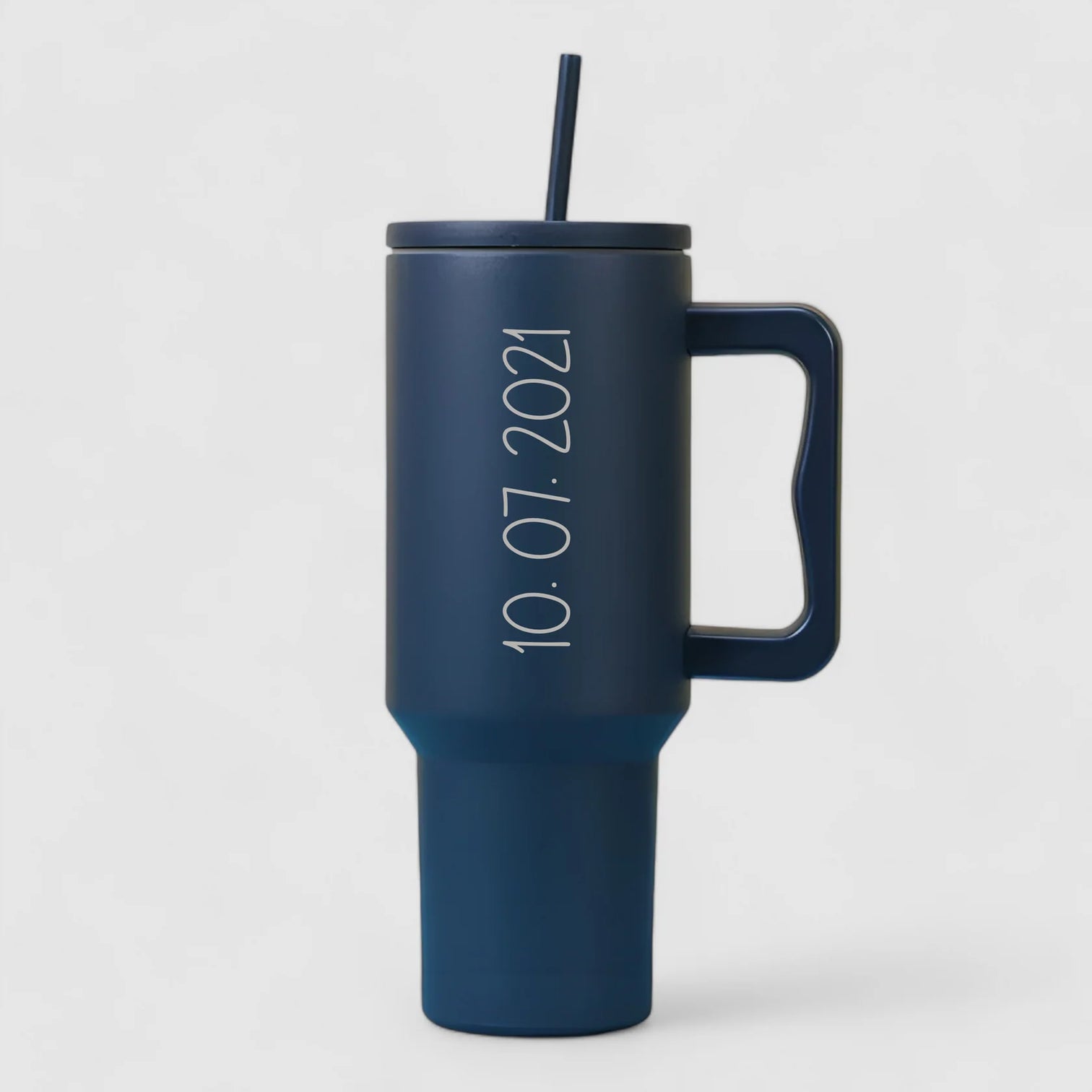 Birth Flower Personalized Tumbler With Straw, Lid and Handle | Ideal Personalized Gifts for Loved One