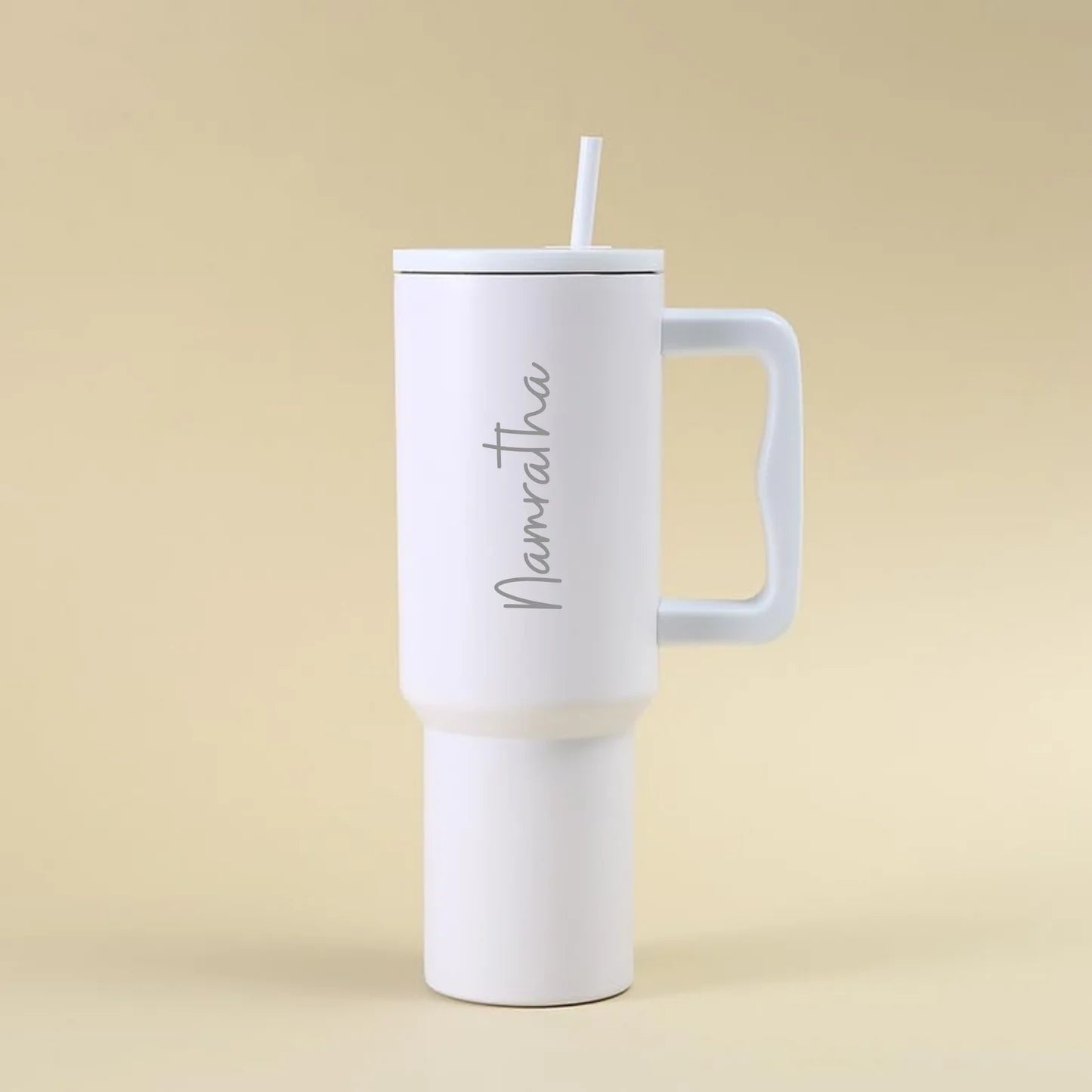Birth Flower Personalized Tumbler With Straw, Lid and Handle | Ideal Personalized Gifts for Loved One