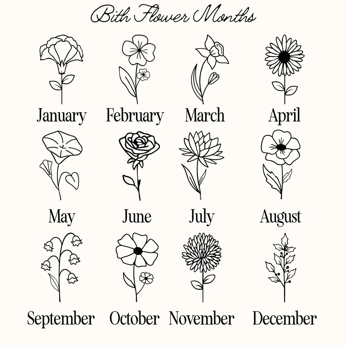 Birth Flower Personalized Tumbler With Straw, Lid and Handle | Ideal Personalized Gifts for Loved One